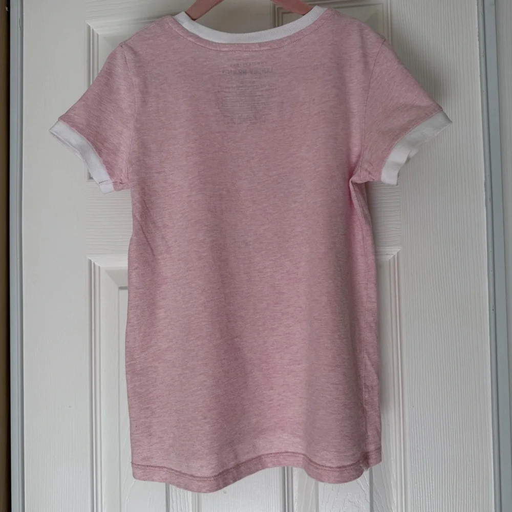 4/$25 100% Cotton Lucky Brand Kids' Santa Cruz Pink Ringer Tee Size S